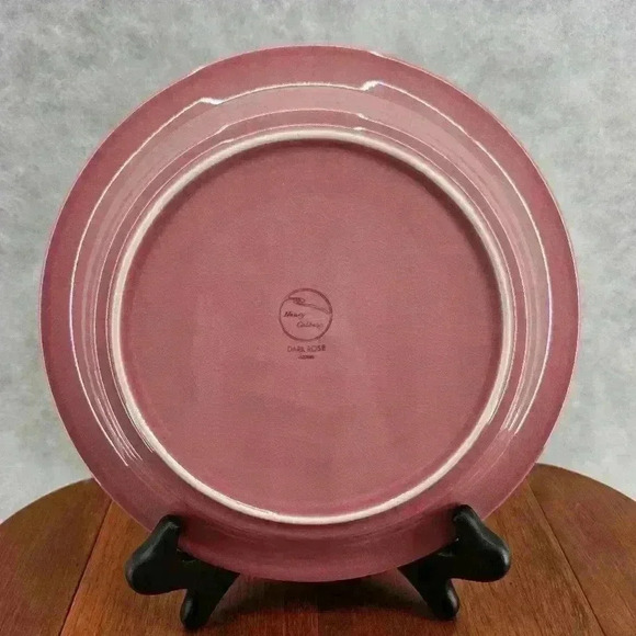 Nancy Calhoun Saucer 6-1/4" Dark Rose Crackle Glaze Japan Preowned - Picture 3 of 7
